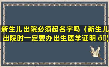 新生儿出院必须起名字吗（新生儿出院时一定要办出生医学证明 🦢 吗）